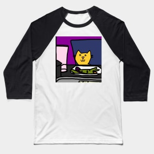 Cat at a table Baseball T-Shirt